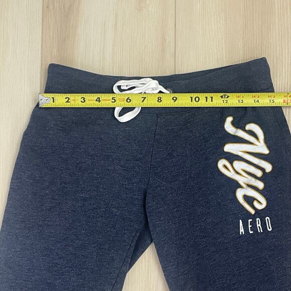 Aero Y2K Joggers Sweatpants Embroidered Spellout  Sz S Gray NYC - Picture 7 of 9